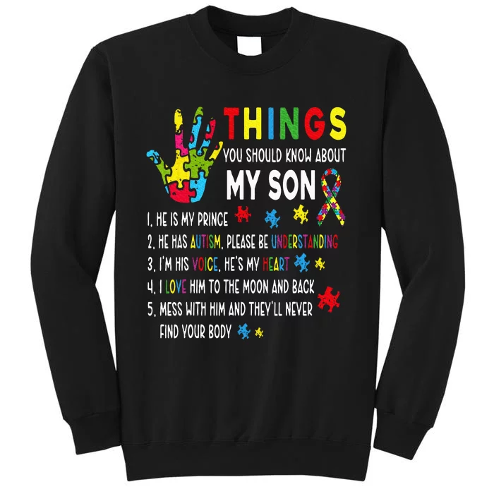 Support Parents Autism Mom Dad Tall Sweatshirt