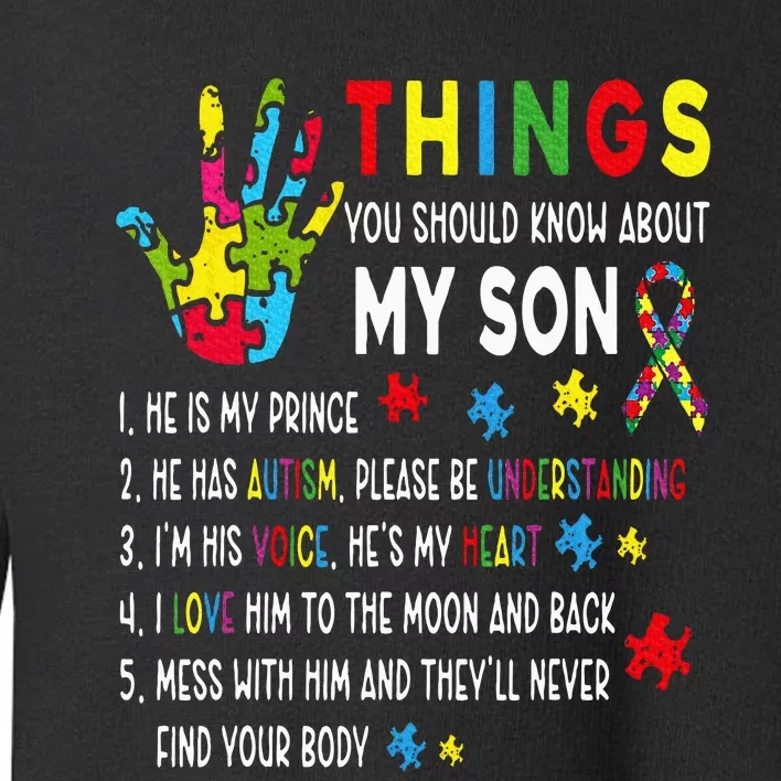 Support Parents Autism Mom Dad Toddler Sweatshirt