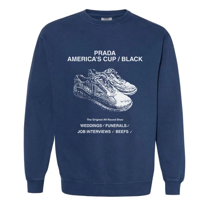 Shtreetwear Prada AmericaS Cup Black The S Allround Shoe Weddings Funerals Job Garment-Dyed Sweatshirt