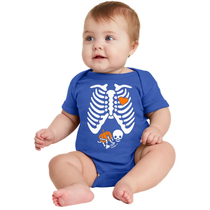 Skeleton Pregnancy Announcement Mom Halloween Baby Bodysuit