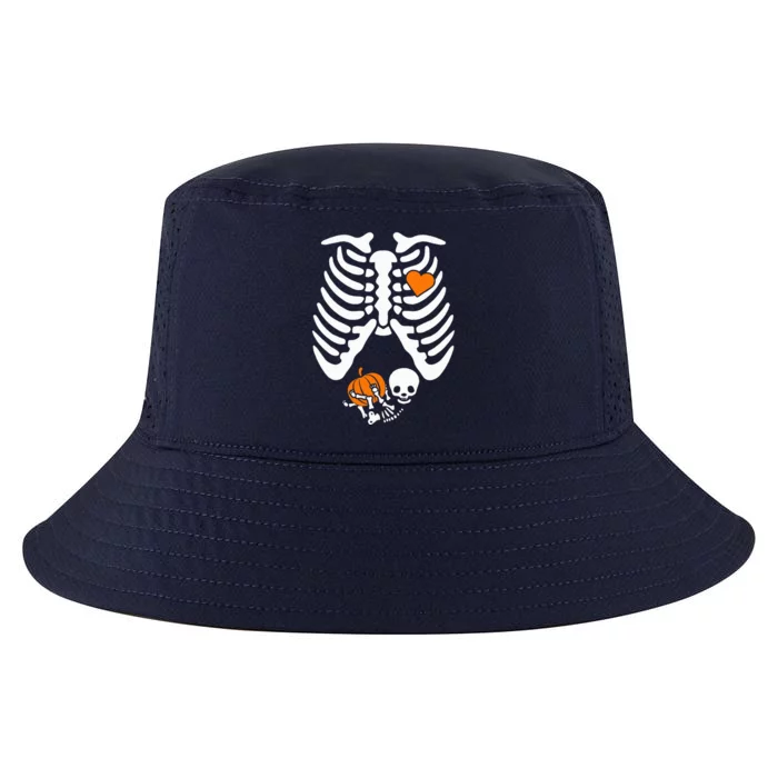 Skeleton Pregnancy Announcement Mom Halloween Cool Comfort Performance Bucket Hat