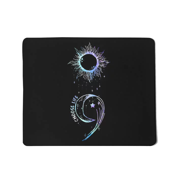 Suicide Prevention Awareness Choose Life Semicolon Gothic Mousepad