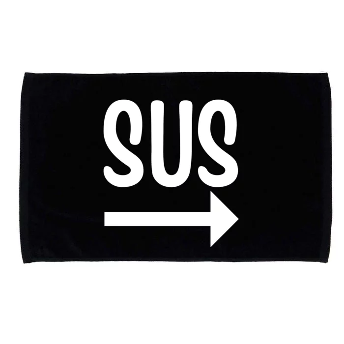 Sus Pointing Arrow Right Gaming Meme Impostor Kinda Sus Microfiber Hand Towel