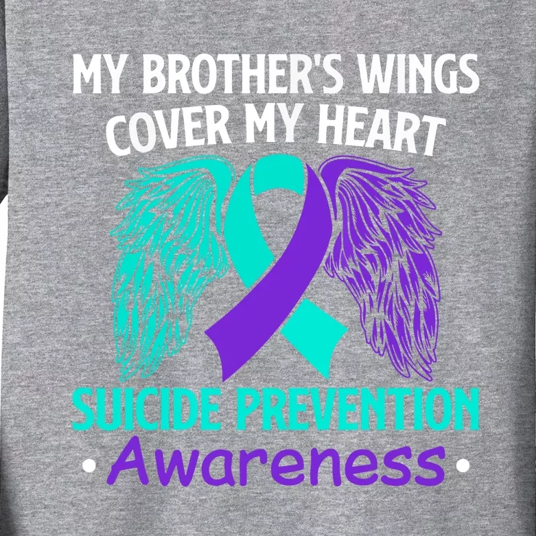 Suicide Prevention Awareness My Brother's Cover My Heart Kids Long Sleeve Shirt