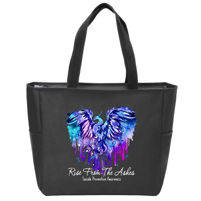 Suicide Prevention Awareness Rise From Phoenix The Ashes Zip Tote Bag