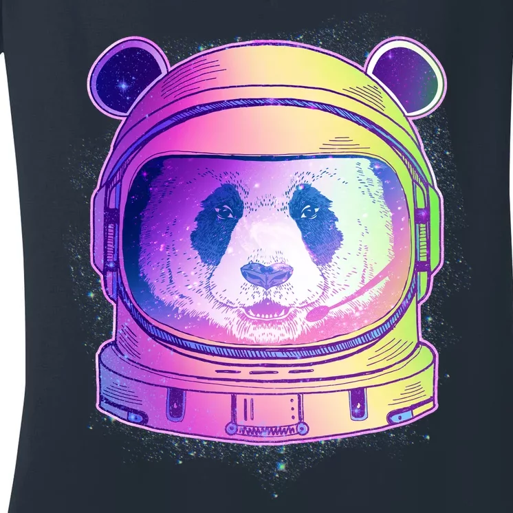 Space Astro Panda Women's V-Neck T-Shirt