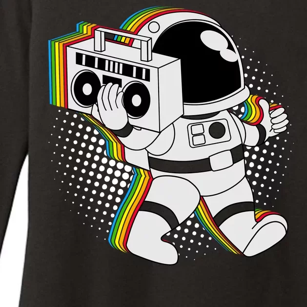 Space Astronaut Boombox Womens CVC Long Sleeve Shirt