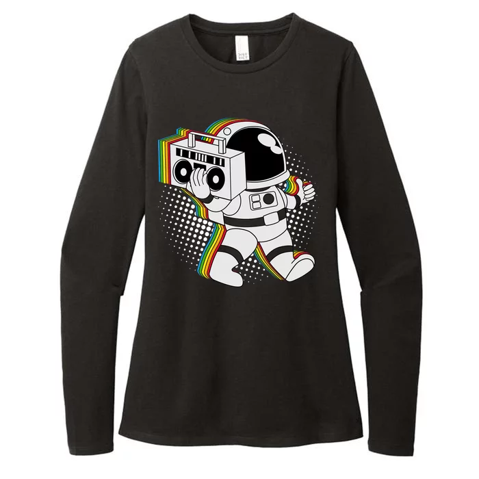 Space Astronaut Boombox Womens CVC Long Sleeve Shirt