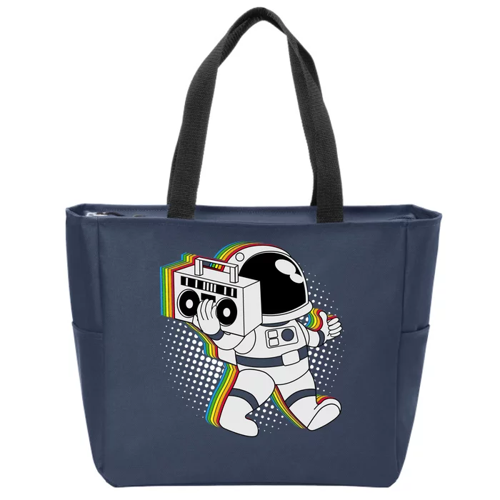 Space Astronaut Boombox Zip Tote Bag