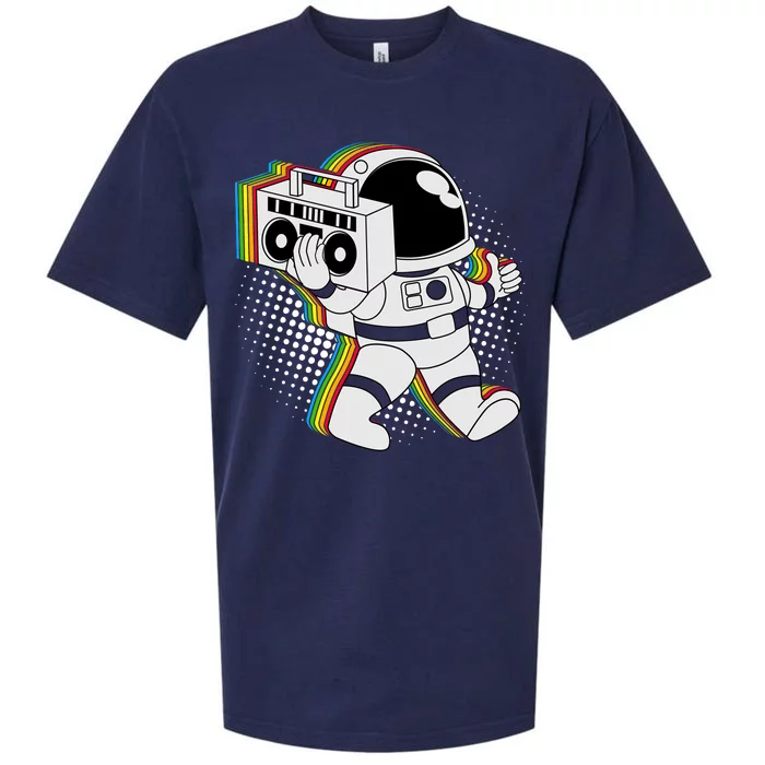 Space Astronaut Boombox Sueded Cloud Jersey T-Shirt