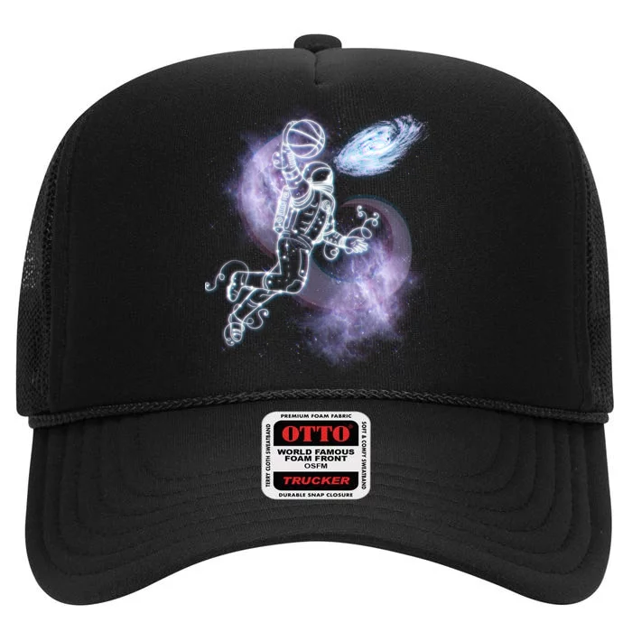 Space Astronaut Dunk Nebula Jam High Crown Mesh Trucker Hat