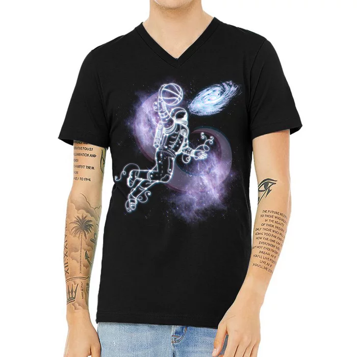 Space Astronaut Dunk Nebula Jam V-Neck T-Shirt