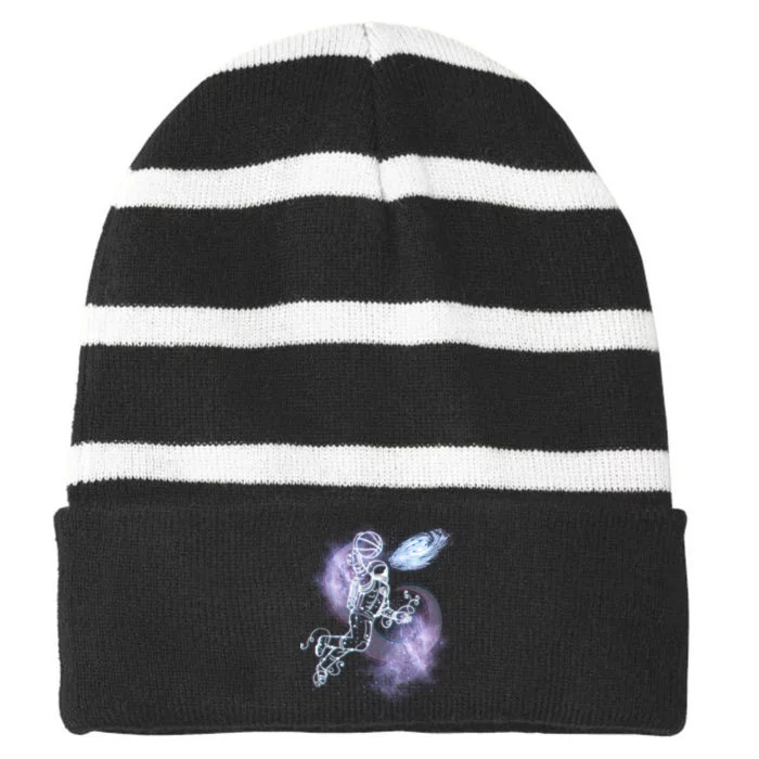 Space Astronaut Dunk Nebula Jam Striped Beanie with Solid Band