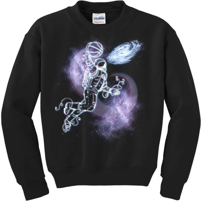 Space Astronaut Dunk Nebula Jam Kids Sweatshirt