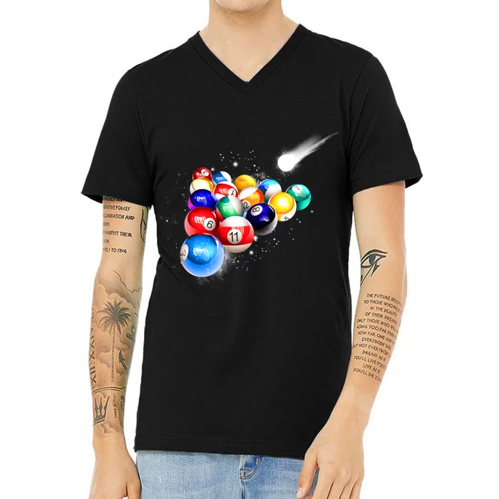 Space Billiards V-Neck T-Shirt