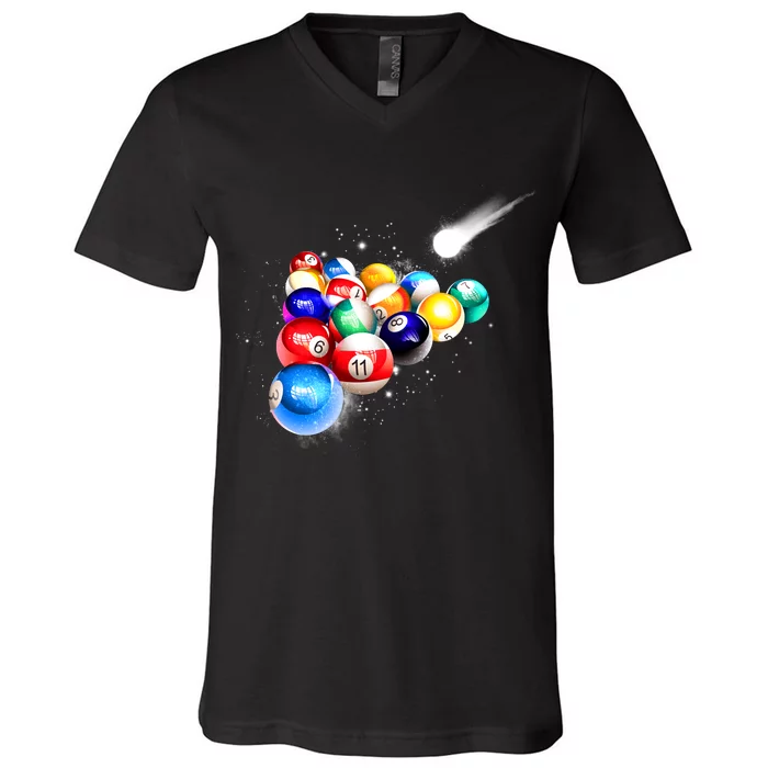 Space Billiards V-Neck T-Shirt