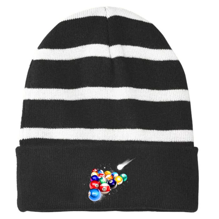 Space Billiards Striped Beanie with Solid Band