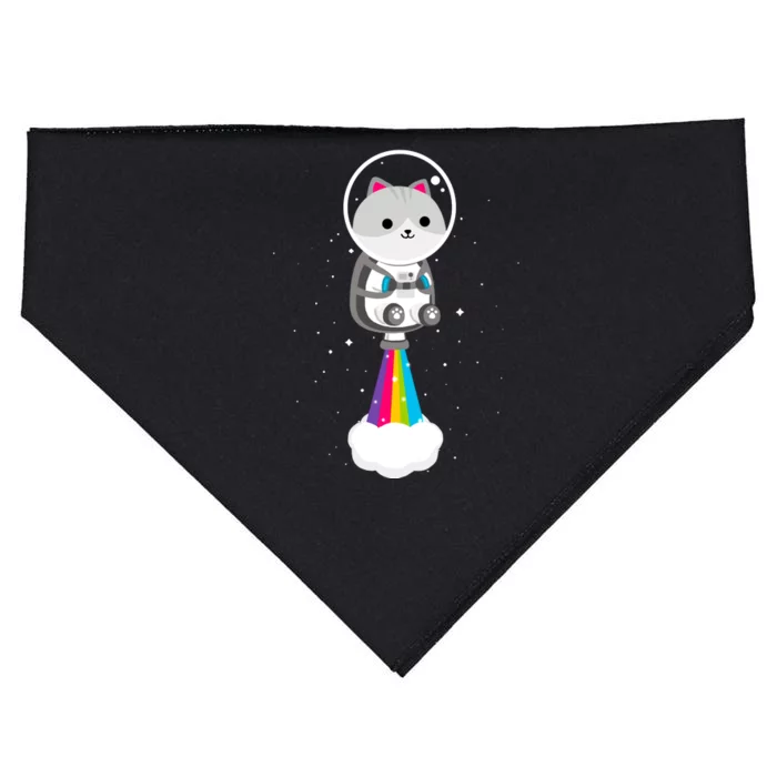 Space Cat Blasting Off USA-Made Doggie Bandana