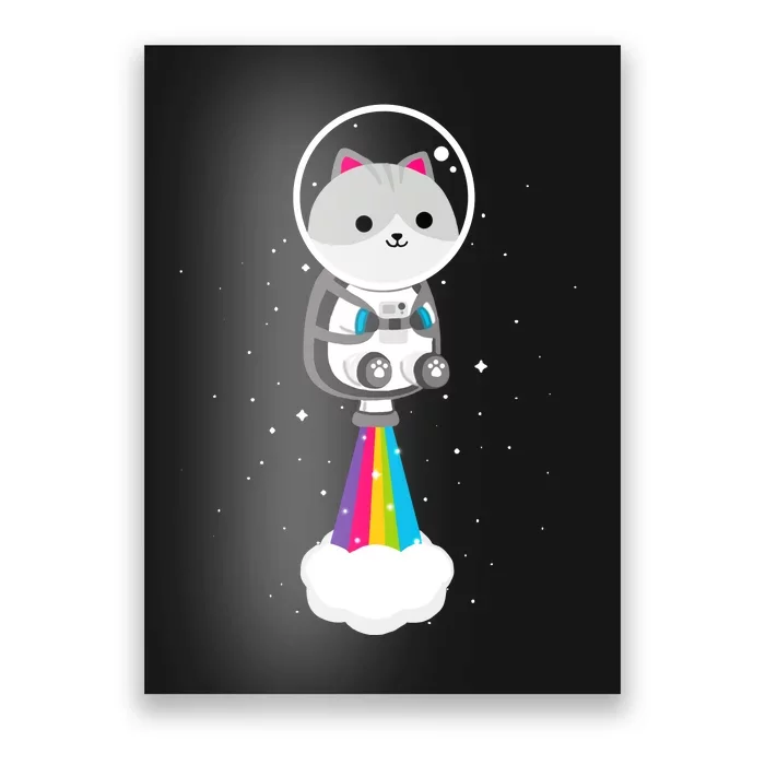 Space Cat Blasting Off Poster