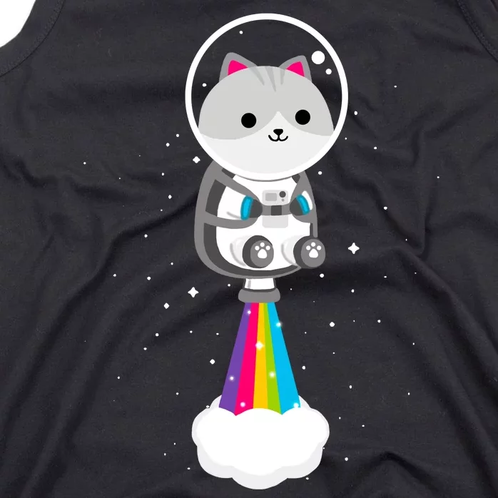 Space Cat Blasting Off Tank Top