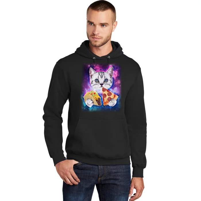 Space Cat Pizza And Tacos Hoodie