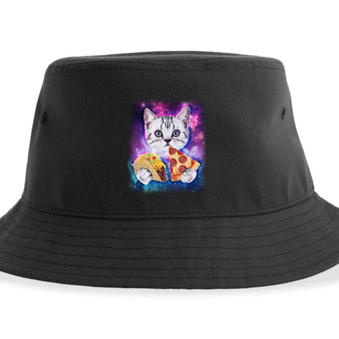 Space Cat Pizza And Tacos Sustainable Bucket Hat