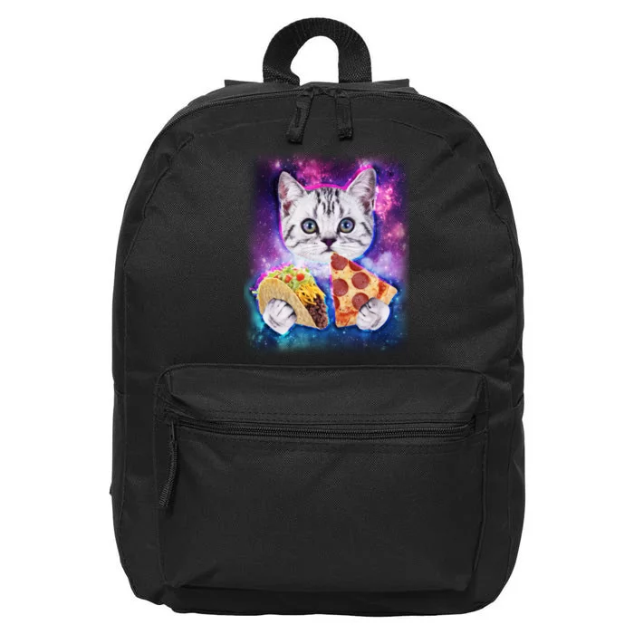 Space Cat Pizza And Tacos 16 in Basic Backpack