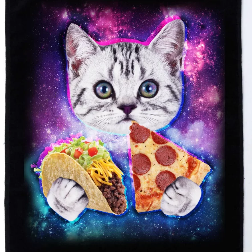 Space Cat Pizza And Tacos Platinum Collection Golf Towel