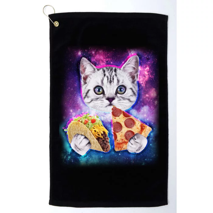 Space Cat Pizza And Tacos Platinum Collection Golf Towel