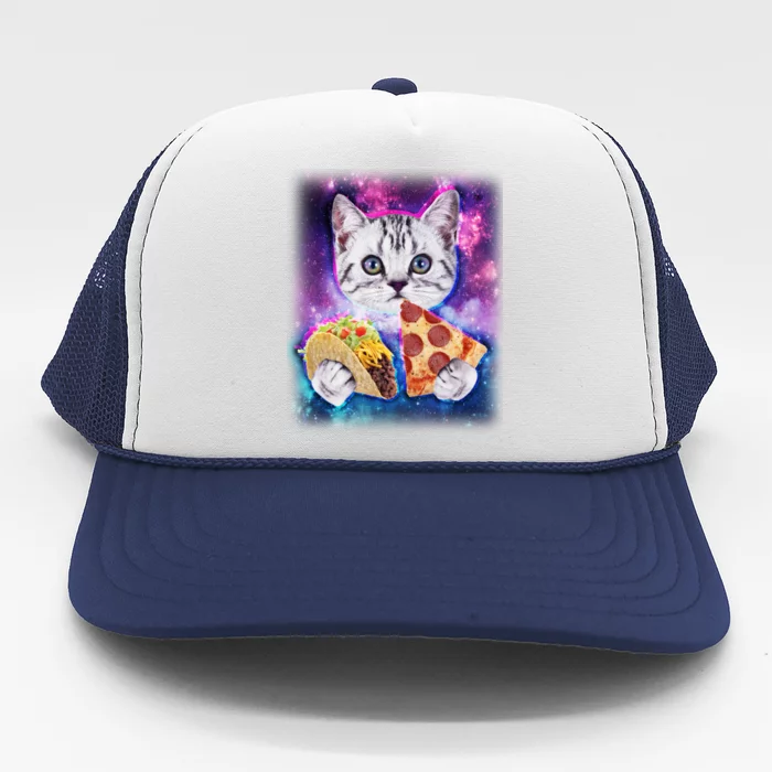 Space Cat Pizza And Tacos Trucker Hat