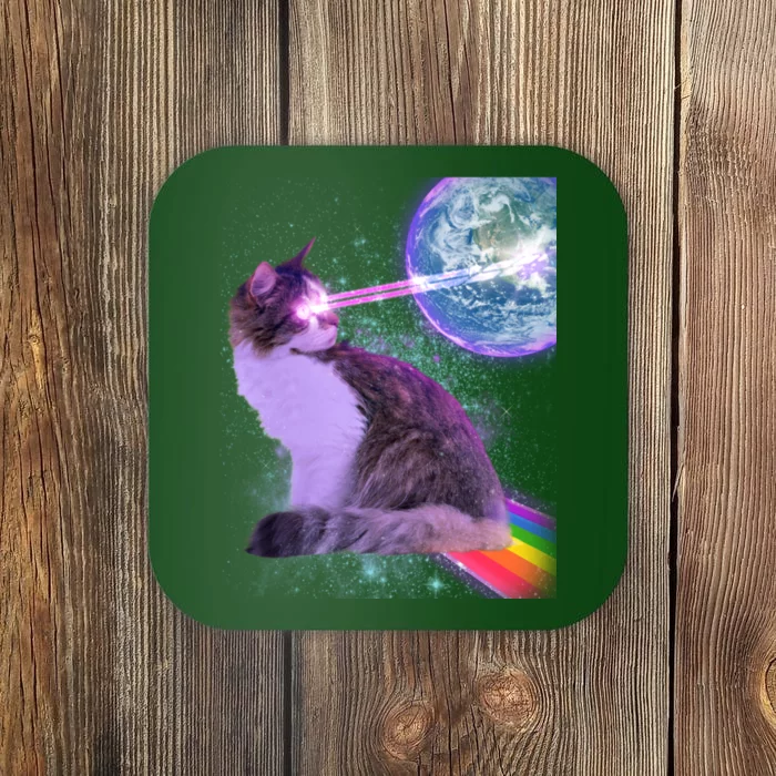 Space Cat Shooting Lazer Into Moon Coaster