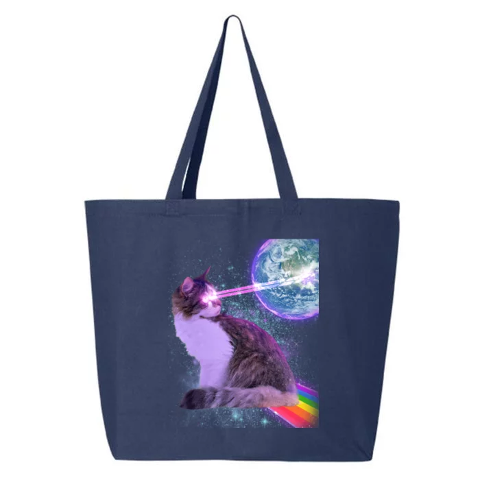 Space Cat Shooting Lazer Into Moon 25L Jumbo Tote