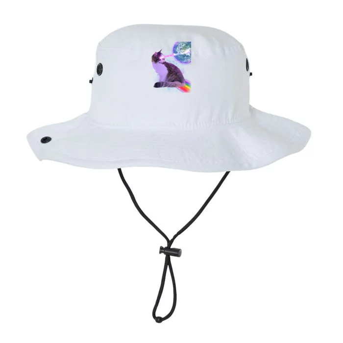 Space Cat Shooting Lazer Into Moon Legacy Cool Fit Booney Bucket Hat