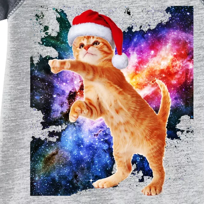 Space Christmas Cat Santa Kitty Infant Baby Jersey Bodysuit