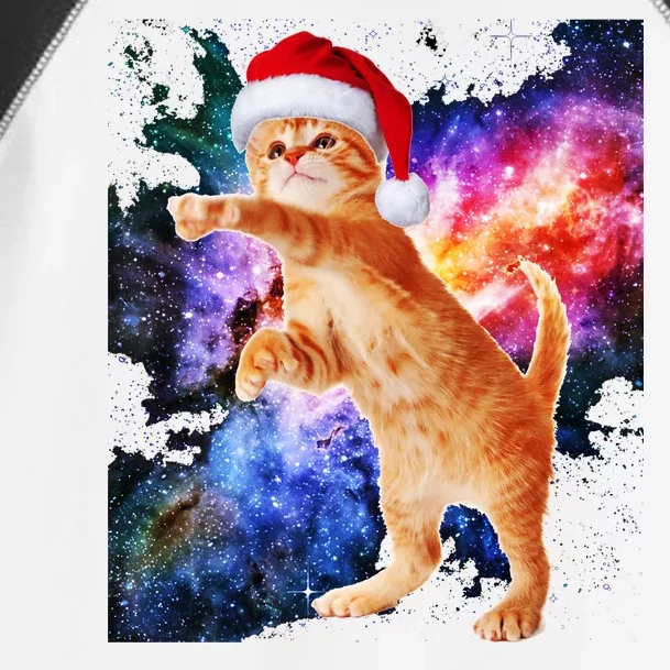 Space Christmas Cat Santa Kitty Toddler Fine Jersey T-Shirt