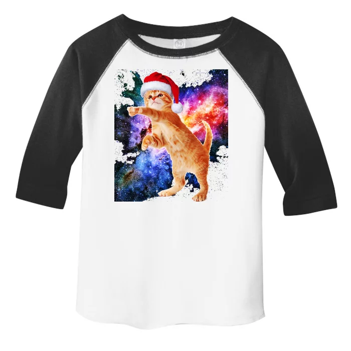 Space Christmas Cat Santa Kitty Toddler Fine Jersey T-Shirt