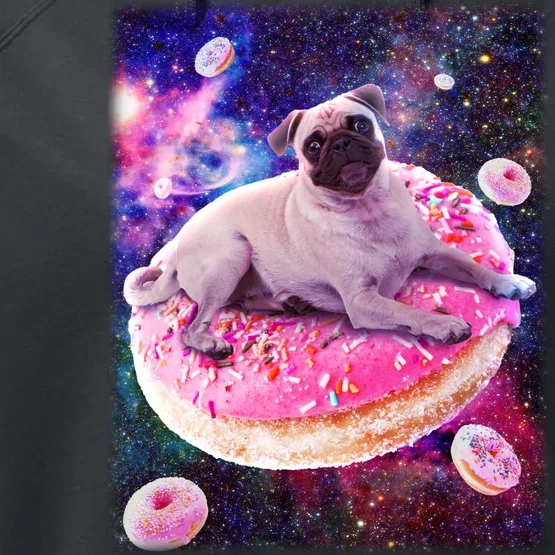 Space Donut Pug Performance Fleece Hoodie