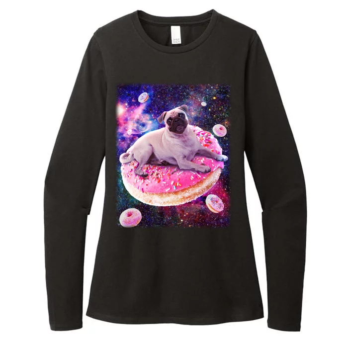 Space Donut Pug Womens CVC Long Sleeve Shirt