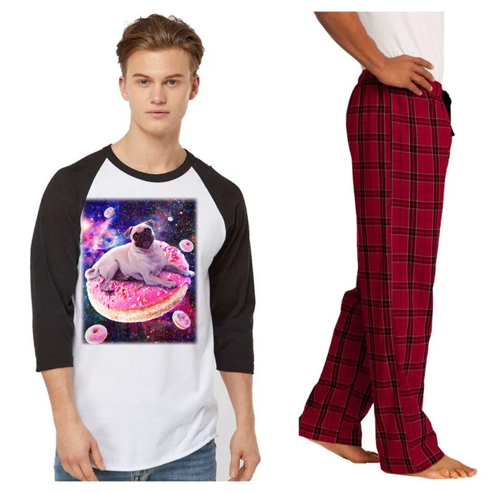 Space Donut Pug Raglan Sleeve Pajama Set