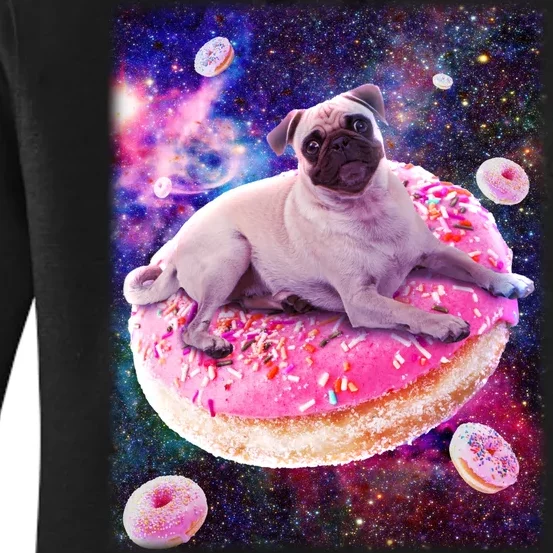 Space Donut Pug Women's Pullover Hoodie