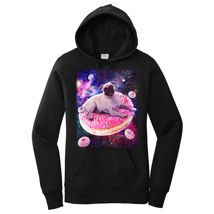 Space Donut Pug Women's Pullover Hoodie