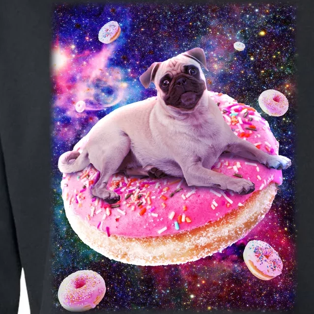 Space Donut Pug Cropped Pullover Crew