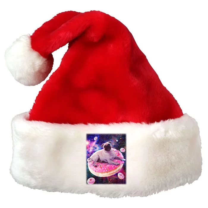 Space Donut Pug Premium Christmas Santa Hat