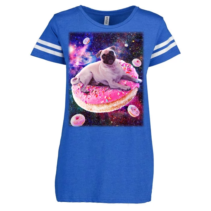 Space Donut Pug Enza Ladies Jersey Football T-Shirt