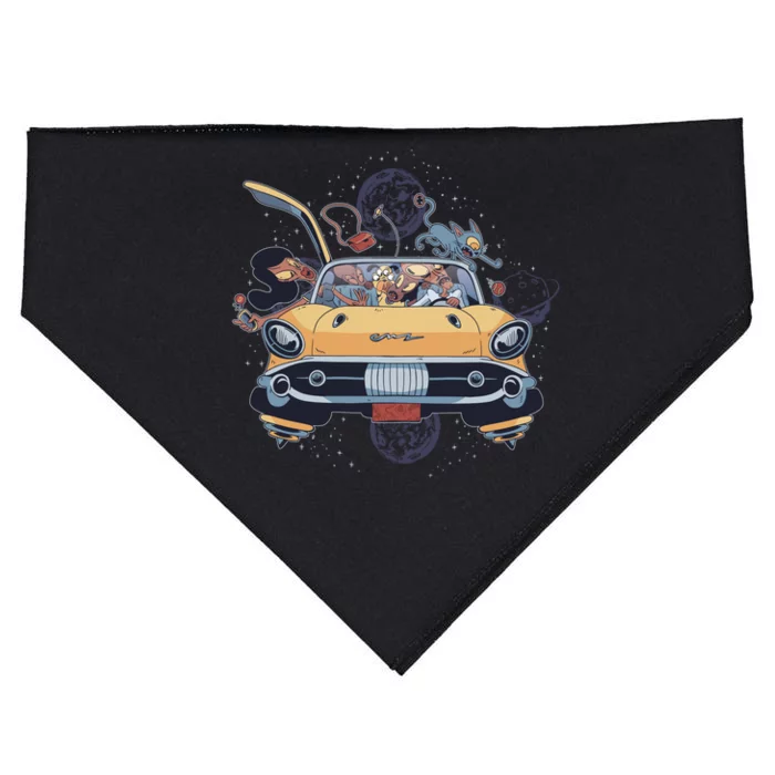 Space Family Cartoon USA-Made Doggie Bandana