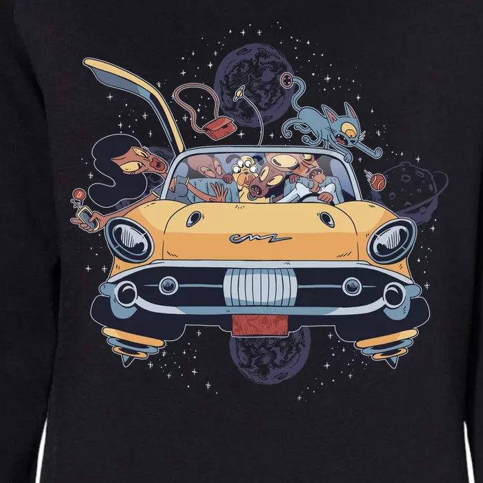 Space Family Cartoon Womens California Wash Sweatshirt