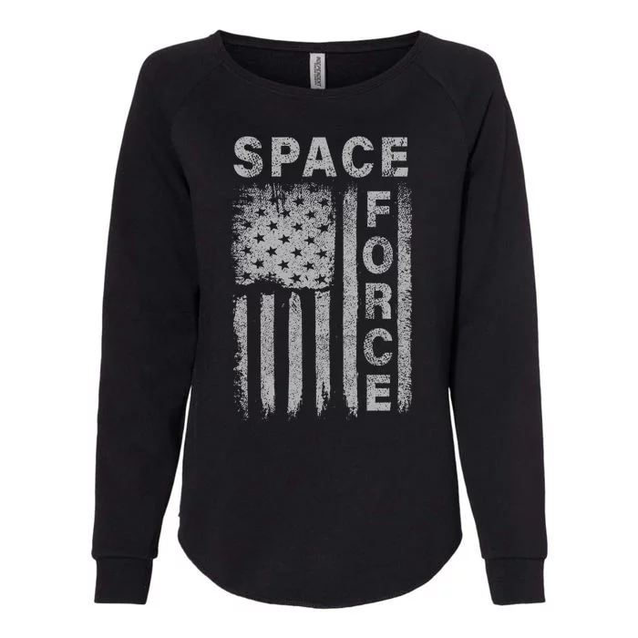 Space Force Grunge Flag Womens California Wash Sweatshirt