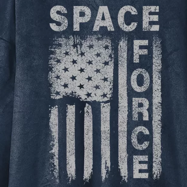 Space Force Grunge Flag Hooded Wearable Blanket