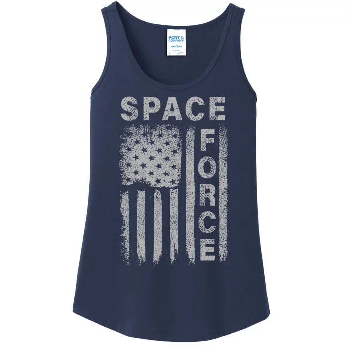 Space Force Grunge Flag Ladies Essential Tank