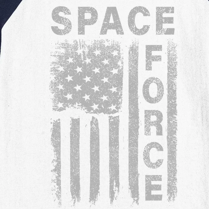 Space Force Grunge Flag Baseball Sleeve Shirt